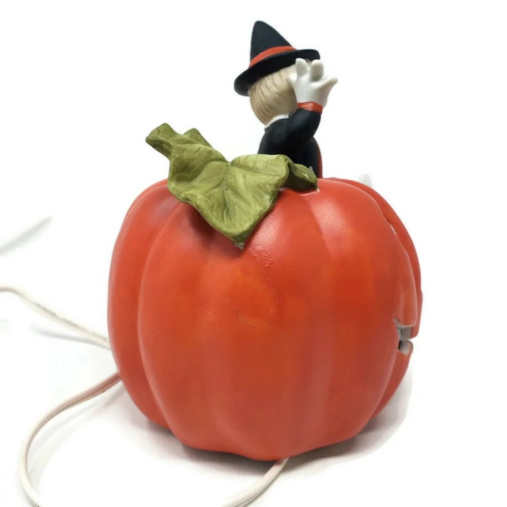 Vintage Halloween Witch in a Pumpkin Night Light